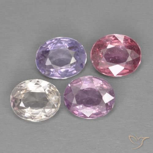 Gemas de Zafiro Multicolor natural de 2.18 ct, Ovalada, VS
