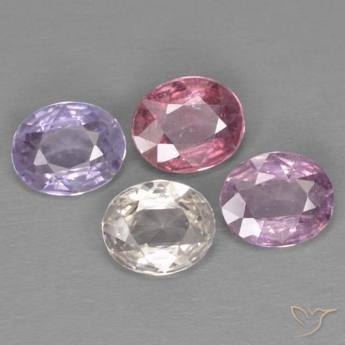 Gemas de Zafiro Multicolor natural de 2.18 ct, Ovalada, VS