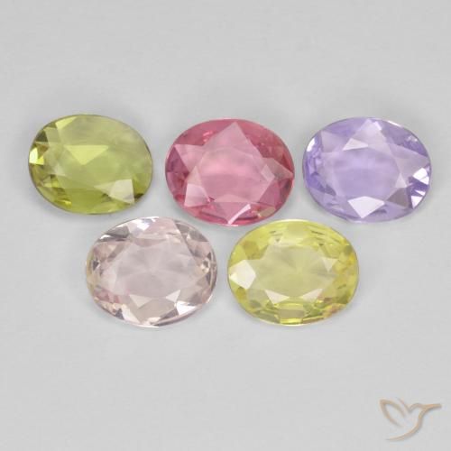 Gemas de Zafiro Multicolor natural de 2.42 ct, Ovalada, VVS-VS