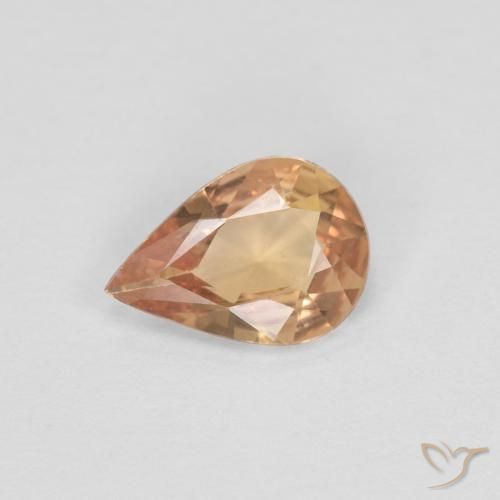 0.51ct Natural Dorado durazno claro Zafiro, En forma de pera, VVS