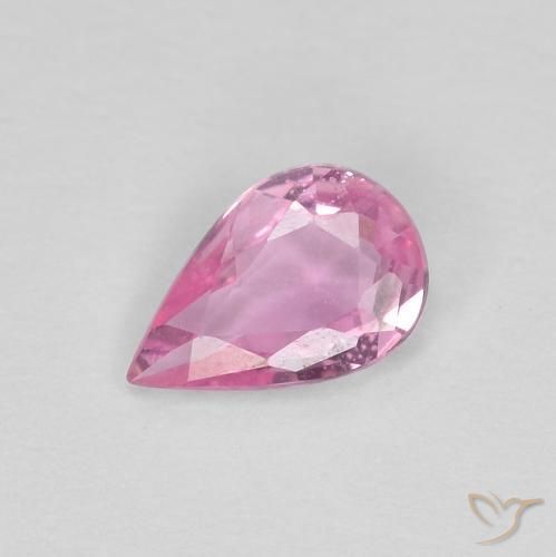 Zafiro Rosado intenso natural de 0.35 ct, En forma de pera, VVS