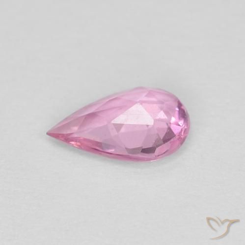 Zafiro Rosado intenso natural de 0.35 ct, En forma de pera, VVS