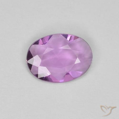 Zafiro Violeta rosáceo claro natural de 0.48 ct, Ovalada, VVS
