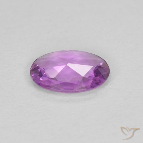 Zafiro Violeta rosáceo claro natural de 0.48 ct, Ovalada, VVS