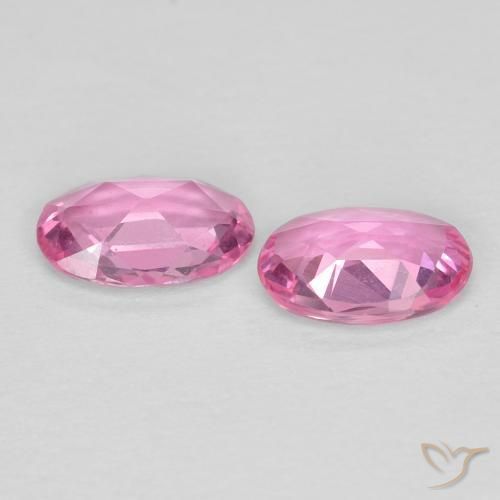 Gemas de Zafiro Rosado intenso natural de 0.80 ct, Ovalada, VVS