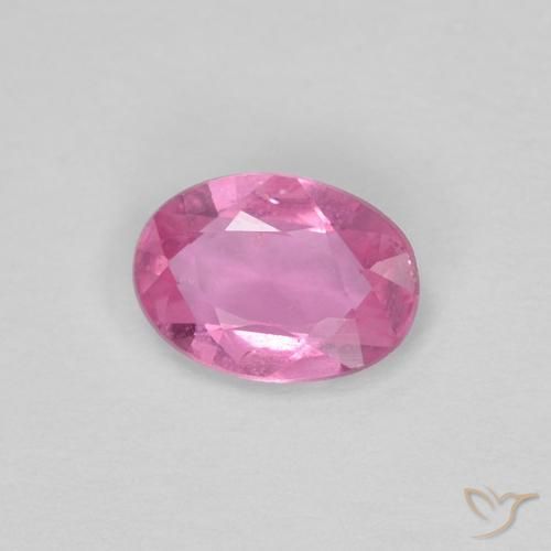 Zafiro Rosado púrpura real natural de 0.44 ct, Ovalada, VS