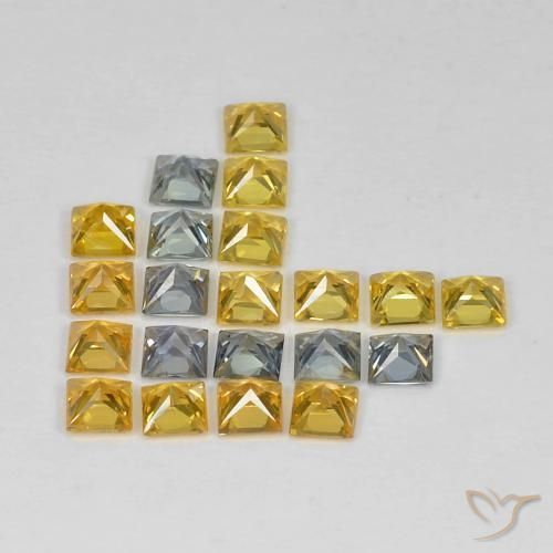Gemas de Zafiro Multicolor natural de 2.87 ct, Cuadrado, VS