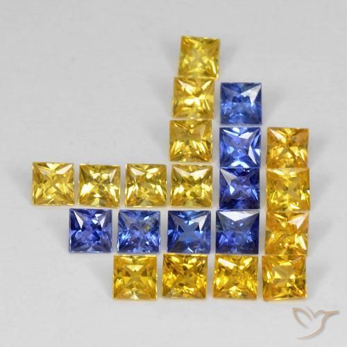 Gemas de Zafiro Multicolor natural de 3.34 ct, Cuadrado, VS