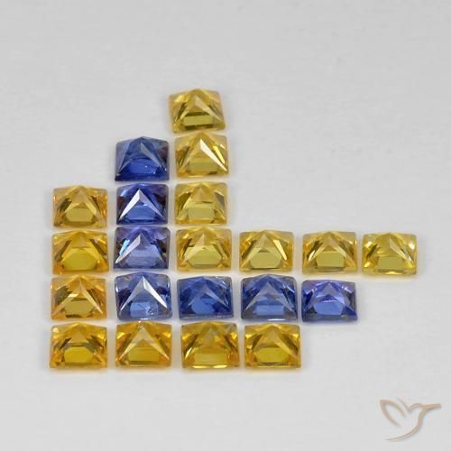 Gemas de Zafiro Multicolor natural de 3.34 ct, Cuadrado, VS