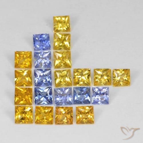 3.37ctw Natural Multicolor Zafiro, Cuadrado, VS