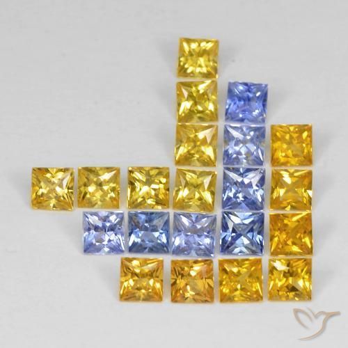 Gemas de Zafiro Multicolor natural de 3.37 ct, Cuadrado, VS