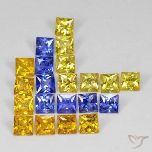 3.51ctw Natural Multicolor Zafiro, Cuadrado, VS
