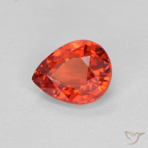 Zafiro Rojo carmesí claro natural de 0.46 ct, En forma de pera, VS