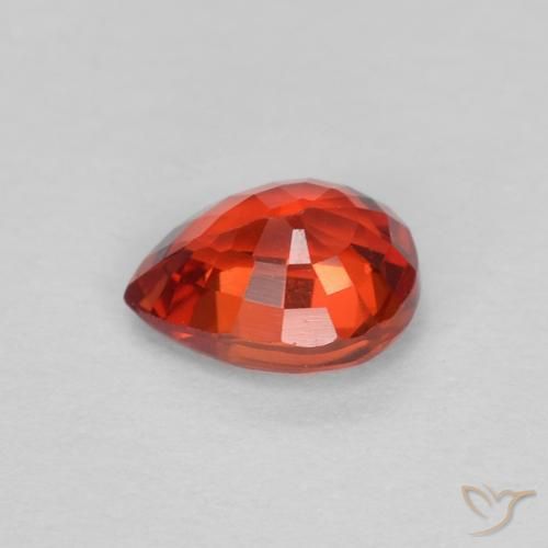 Zafiro Rojo carmesí claro natural de 0.46 ct, En forma de pera, VS