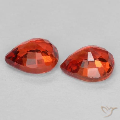 Gemas de Zafiro Rojo claro natural de 0.88 ct, En forma de pera, VS