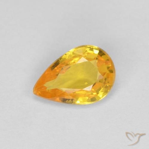 0.44ct Natural Dorado naranja Zafiro, En forma de pera, VS
