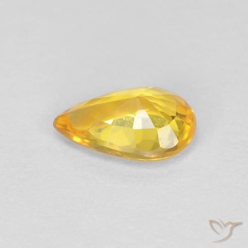 Zafiro Dorado naranja natural de 0.44 ct, En forma de pera, VS