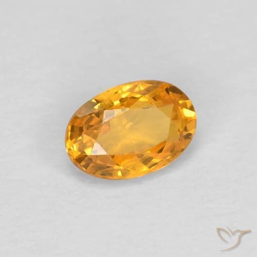 Zafiro Naranja medio natural de 0.55 ct, Ovalada, VVS-VS