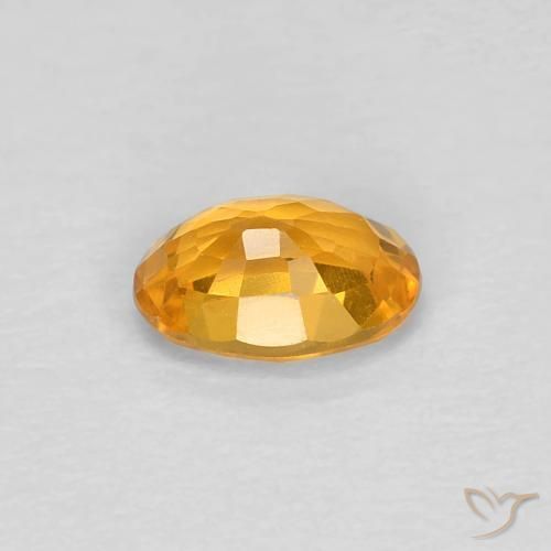 Zafiro Naranja medio natural de 0.55 ct, Ovalada, VVS-VS