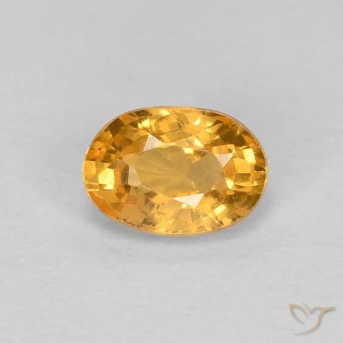 0.65ct Natural Dorado naranja Zafiro, Ovalada, VS