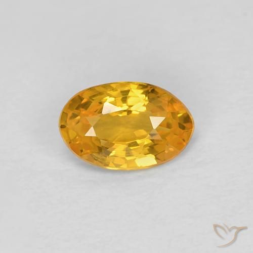 0.46ct Natural Dorado naranja Zafiro, Ovalada, VVS-VS