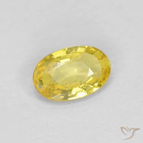 Zafiro Amarillo-dorado claro natural de 0.46 ct, Ovalada, VS