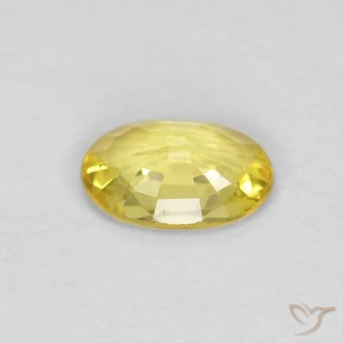 Zafiro Amarillo-dorado claro natural de 0.46 ct, Ovalada, VS