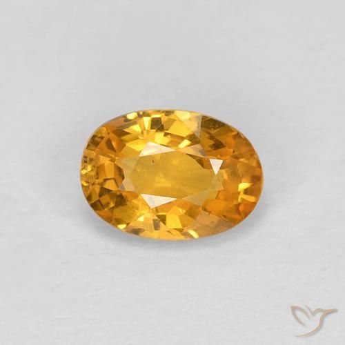 0.60ct Natural Naranja medio Zafiro, Ovalada, VS