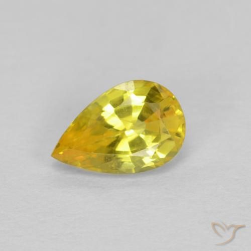 0.58ct Natural Amarillo medio Zafiro, En forma de pera, VS