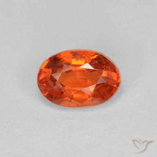 0.68ct Natural Naranja rojizo Zafiro, Ovalada, VS