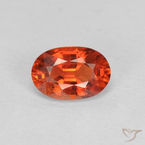 0.60ct Natural Naranja rojizo Zafiro, Ovalada, VS