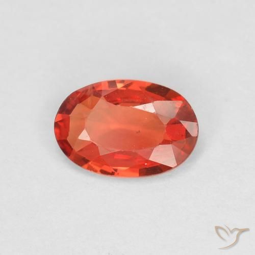 Zafiro Rojo carmesí claro natural de 0.47 ct, Ovalada, VS