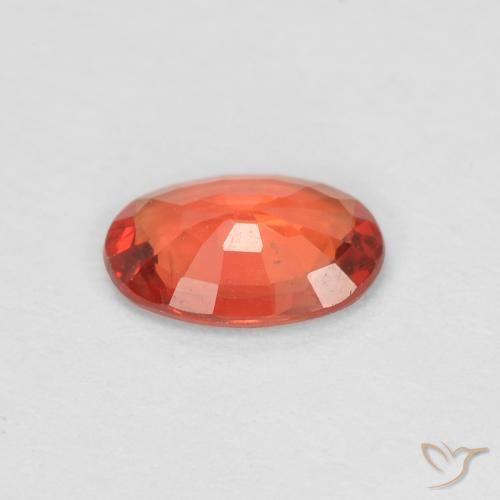 Zafiro Rojo carmesí claro natural de 0.47 ct, Ovalada, VS
