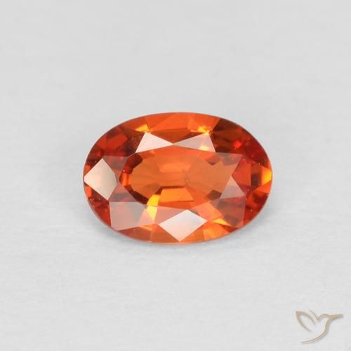 0.48ct Natural Naranja rojizo Zafiro, Ovalada, VS