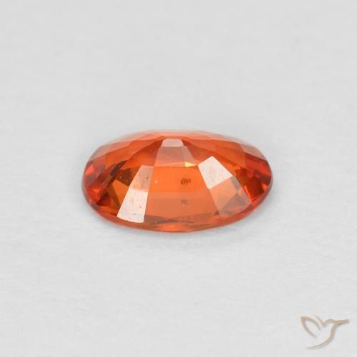Zafiro Naranja rojizo natural de 0.48 ct, Ovalada, VS