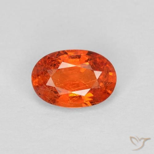 0.55ct Natural Naranja rojizo Zafiro, Ovalada, VS