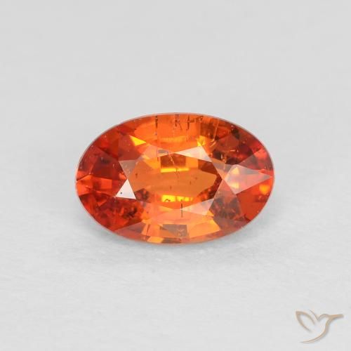 0.65ct Natural Naranja rojizo Zafiro, Ovalada, VS