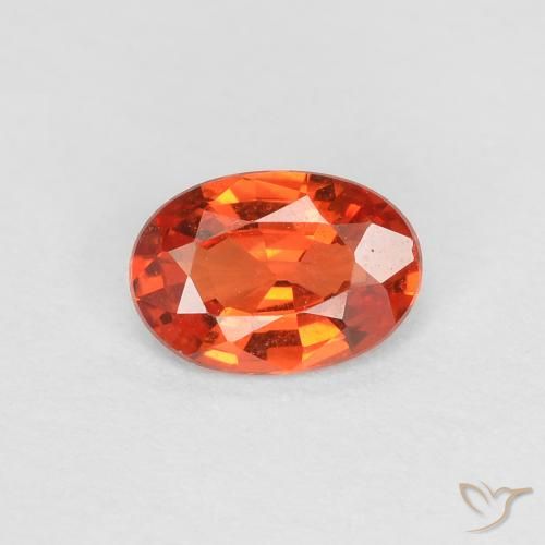 0.46ct Natural Naranja rojizo Zafiro, Ovalada, VS