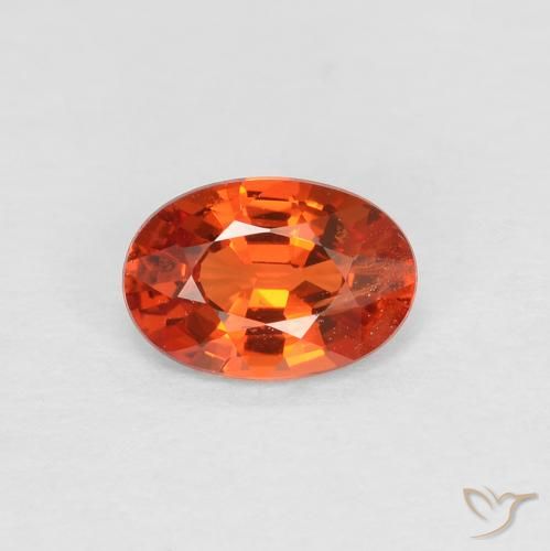 0.49ct Natural Naranja rojizo Zafiro, Ovalada, VS