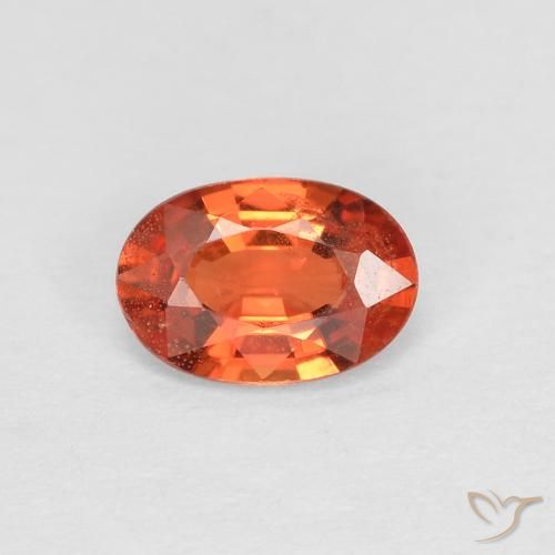 0.49ct Natural Naranja rojizo Zafiro, Ovalada, VS
