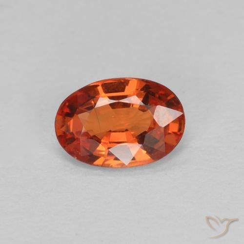 0.43ct Natural Naranja rojizo Zafiro, Ovalada, VVS-VS