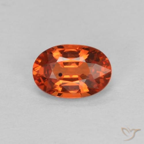 0.64ct Natural Naranja rojizo Zafiro, Ovalada, VVS-VS