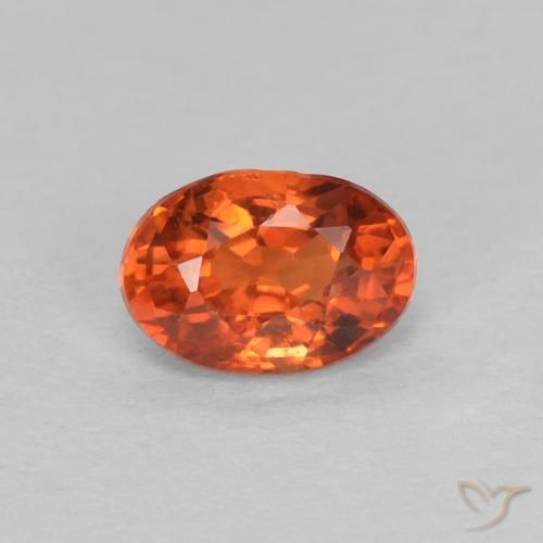 0.68ct Natural Naranja rojizo Zafiro, Ovalada, VVS-VS