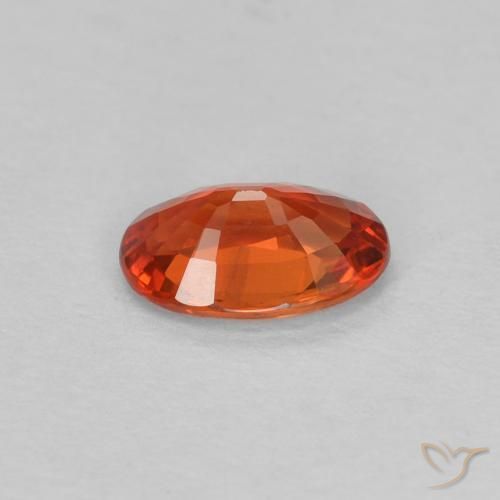 Zafiro Naranja rojizo natural de 0.47 ct, Ovalada, VVS-VS