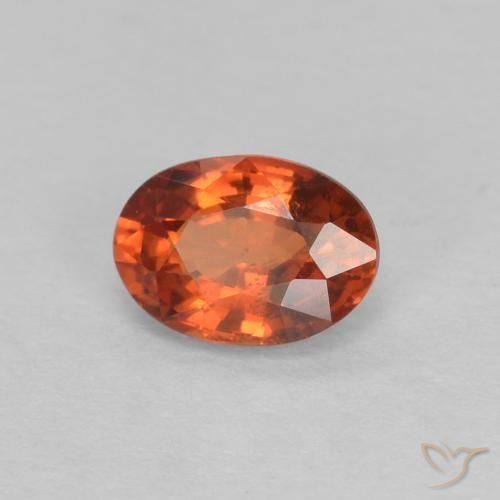 Zafiro Naranja rojizo natural de 0.62 ct, Ovalada, VVS-VS