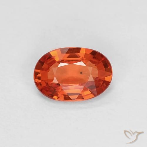 0.46ct Natural Roja Anaranjada Zafiro, Ovalada, VVS
