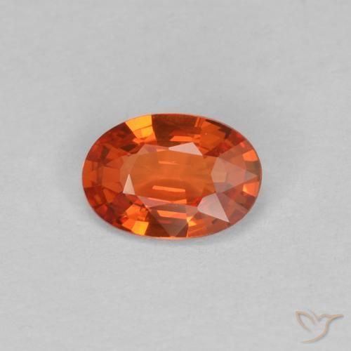 0.40ct Natural Naranja rojizo Zafiro, Ovalada, VVS