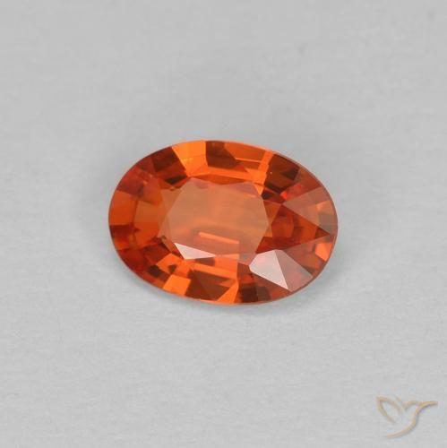 Zafiro Naranja rojizo natural de 0.40 ct, Ovalada, VVS
