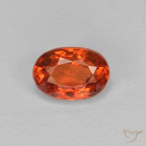 0.65ct Natural Naranja rojizo Zafiro, Ovalada, VVS