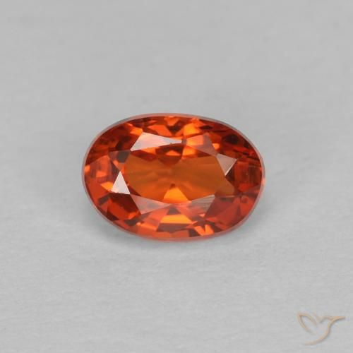 0.67ct Natural Naranja rojizo Zafiro, Ovalada, VVS